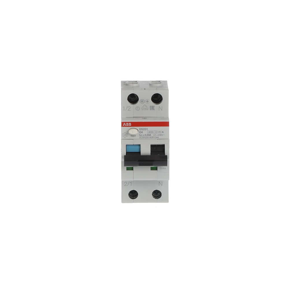 Interruttore Differenziale Magnetotermico DS201 1P+N 30mA 4A Tipo A per Protezione Circuiti Monofase