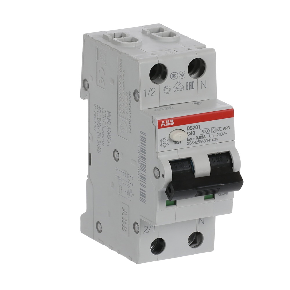 Interruttore Differenziale Magnetotermico DS201 1P+N 40A 30mA Tipo A APR per Circuiti Monofase