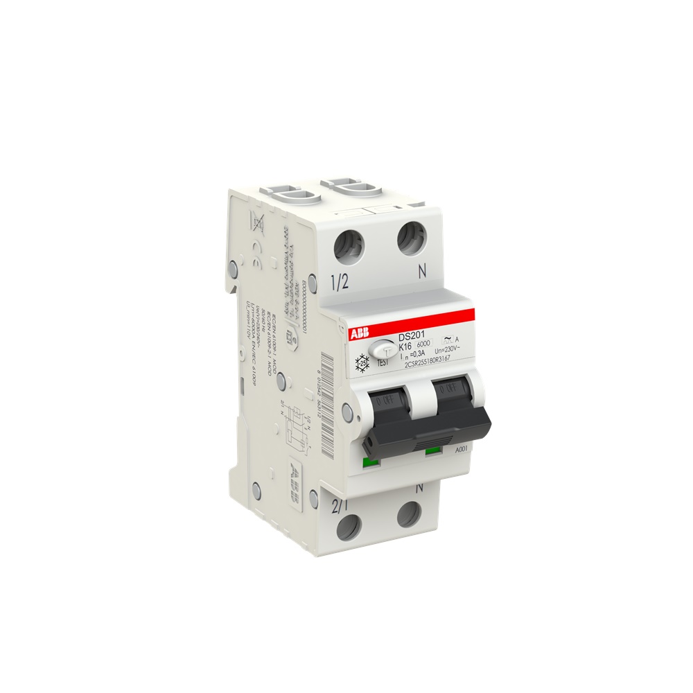 Interruttore differenziale magnetotermico DS201 1P+N 16A 300mA Tipo A protezione circuiti monofase