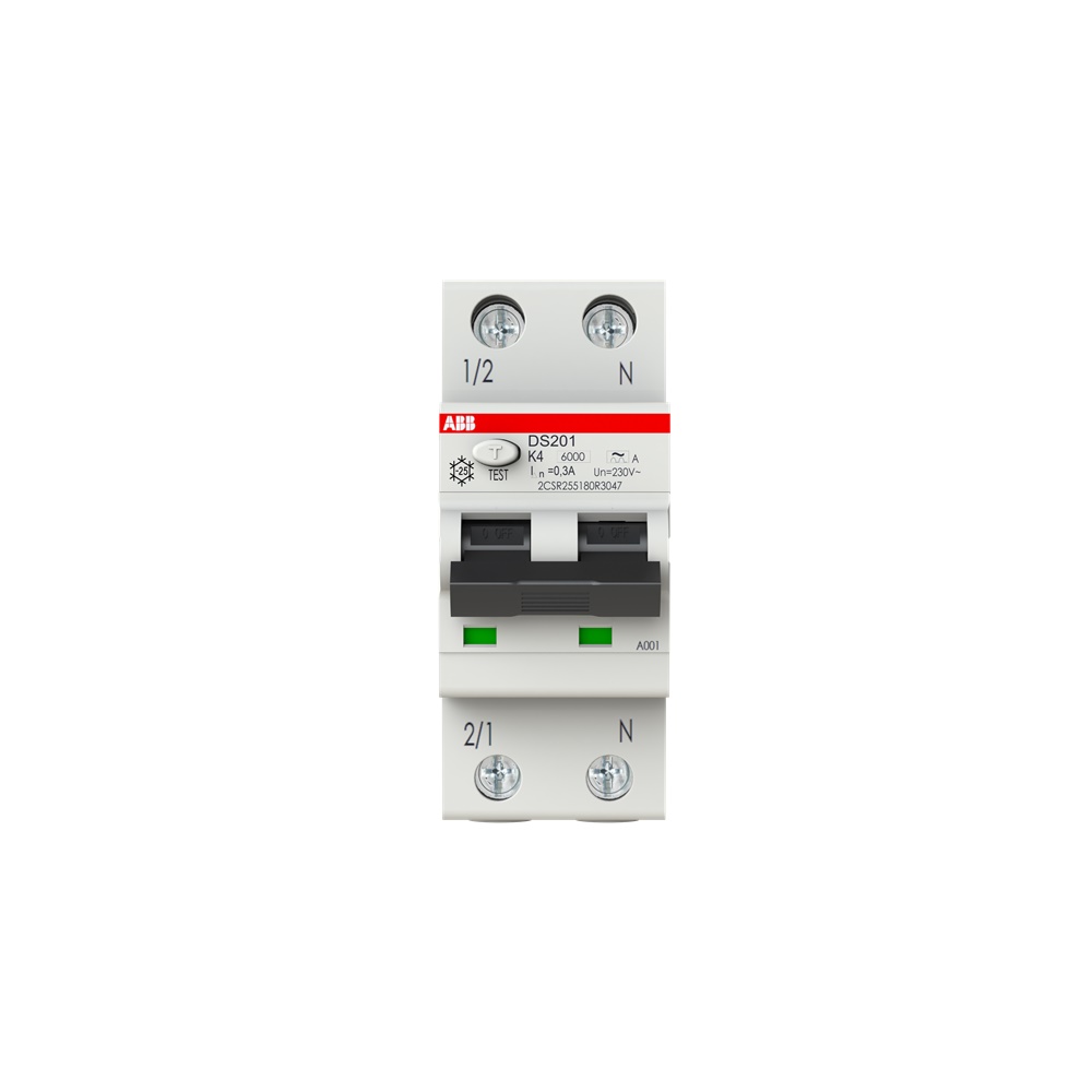 Interruttore differenziale magnetotermico DS201 1P+N 4A 300mA Tipo A protezione circuito singolo fase