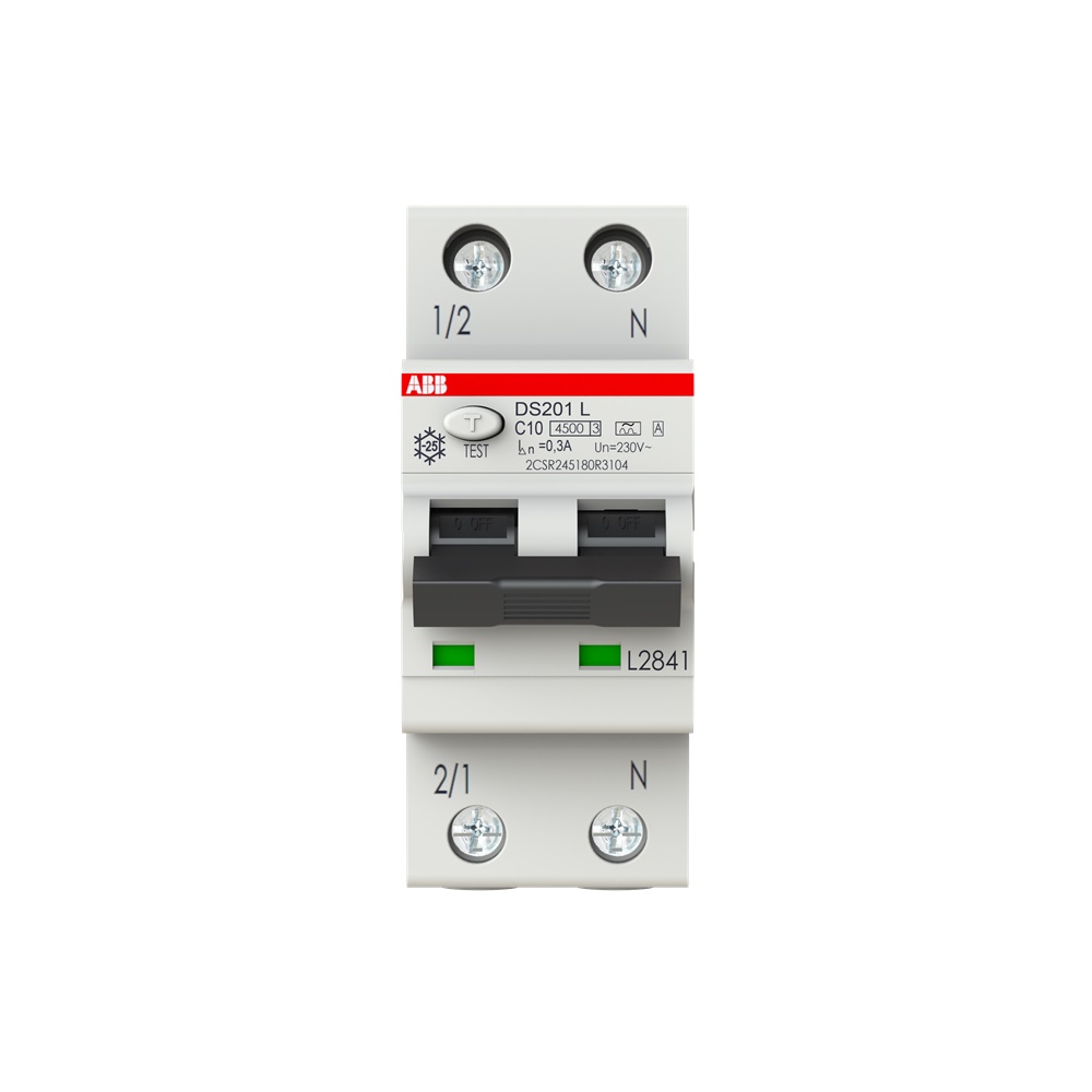 Interruttore Differenziale Magnetotermico DS201 L 1P+N 10A 300mA Tipo A per Protezione Circuiti Monofase