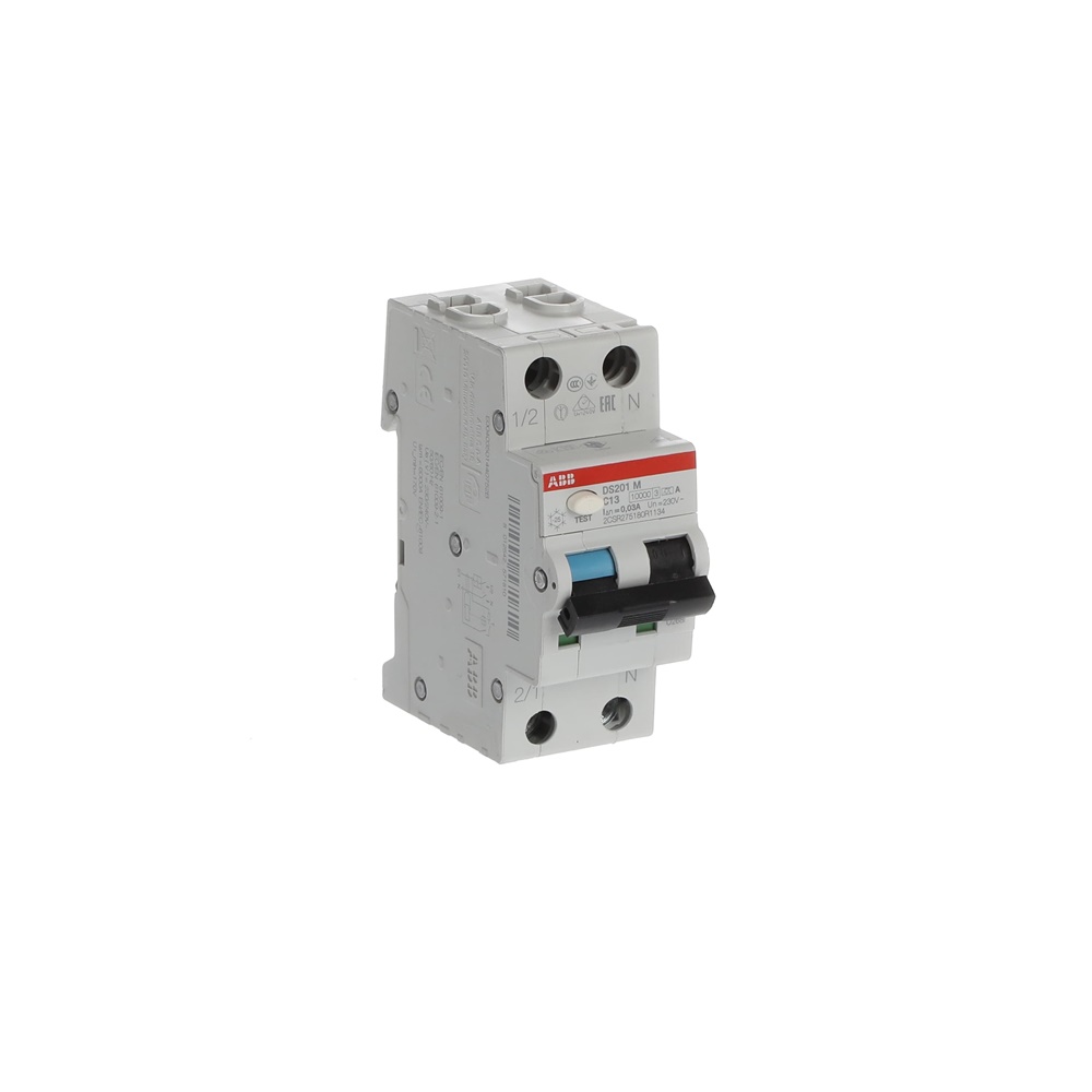 Interruttore differenziale magnetotermico DS201 M 1P+N 30 mA 13 A Tipo A protezione circuiti monofase