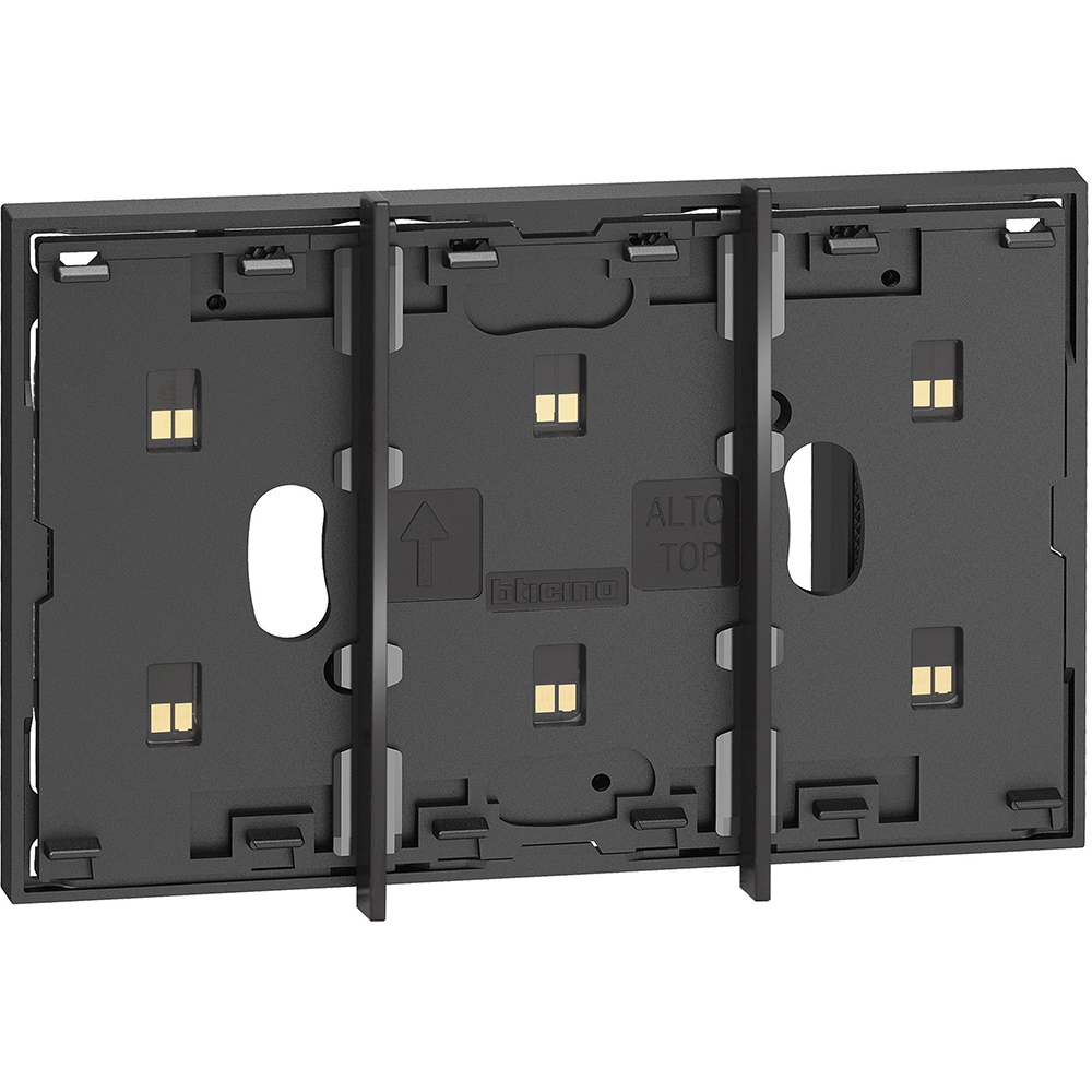 Frame elettrificato nero 2 moduli + 1 per comandi digitali serie L.NOW, installazione semplice