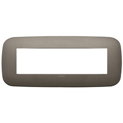 Placca Round 7 moduli tecnopolimero Metal per impianti elettrici