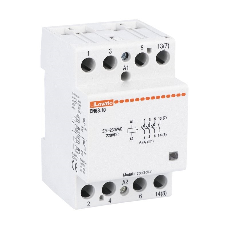 Contattore modulare 4 poli 63A AC1 220-230V uso industriale