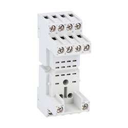 Zoccolo industriale 4 contatti scambio HR604C montaggio guida DIN vite terminali vite
