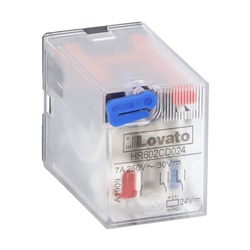 RELE INDUSTRIALE 2 CONTATTI SCAMBIO 7A 24VDC CON LED INDICATORE STATO