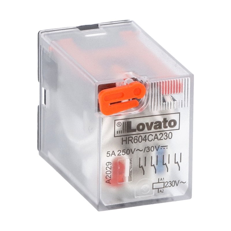 RELE INDUSTRIALE 4 SCAMBIO 5A 230VAC INDICATORE LED MONTAGGIO ZOCCOLO HR6XS4