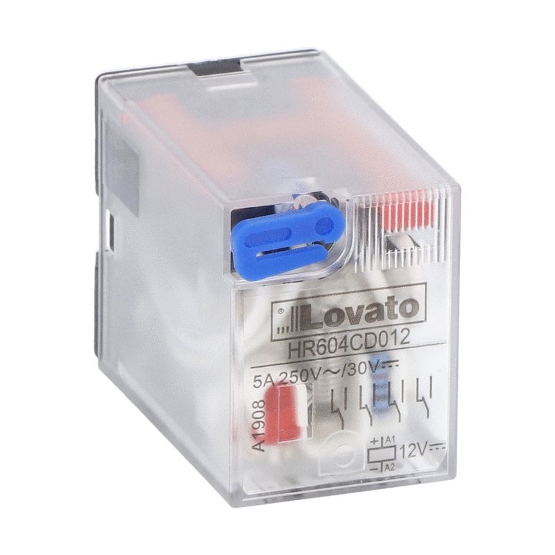 RELE INDUSTRIALE 4 CONTATTI SCAMBIO 5A 24VDC INDICATORE LED MONTAGGIO ZOCCOLO