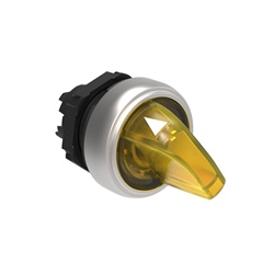 Selettore luminoso giallo Ø22mm 2 posizioni 0-1 serie Platinum plastica cromata