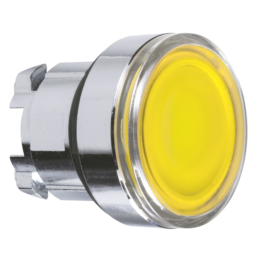 Testa pulsante luminoso giallo  Ø22- per LED universale