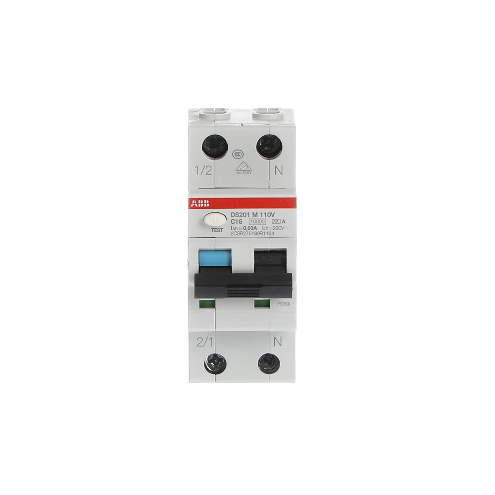 Interruttore differenziale magnetotermico DS201 M 16A 30mA 1P+N 110V protezione circuiti monofase