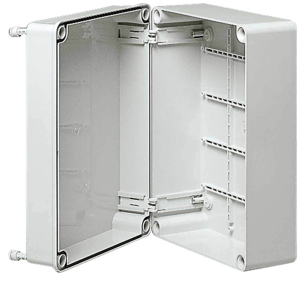 Scatola derivazione IP56 300x220x120 mm pareti lisce coperchio cieco grigio RAL 7035 uso parete
