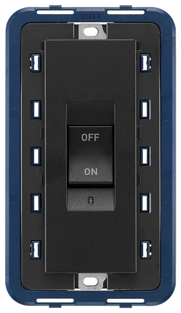 Interruttore 2 poli 45A 5 moduli grigio per installazione scatole rettangolari BS