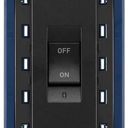 Interruttore 2 poli 45A 5 moduli grigio per installazione scatole rettangolari BS