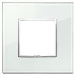 Placca 2 moduli cristallo effetto acqua per installazioni elettriche