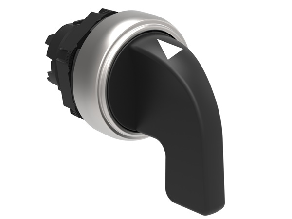 Selettore leva lunga Ø22mm 3 posizioni 1-0-2 plastica cromata serie Platinum