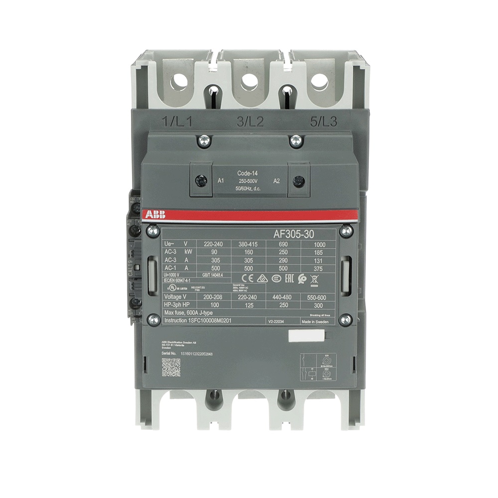Contattore AF305-30-11-14 3 poli 305A 250-500V per motori fino 160kW AC-3 e circuiti potenza fino 500A