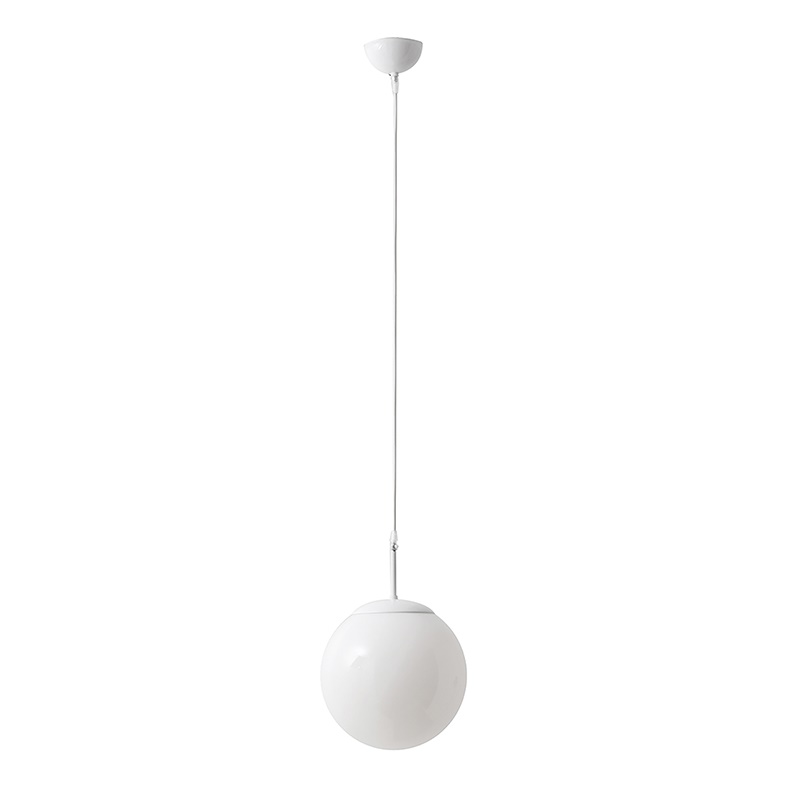 Lampada sospensione vetro soffiato bianco attacco E27 design moderno interni
