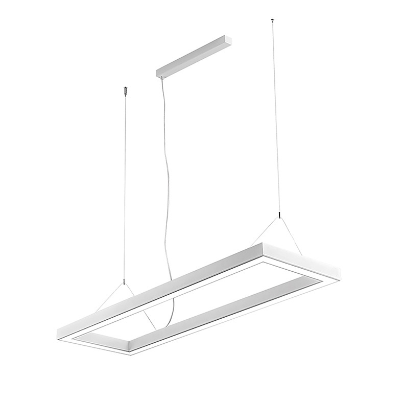 Sospensione LED 64W bianca IP40 luce diretta per interni uffici e spazi commerciali