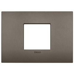 Placca Classic 2 moduli tecnopolimero Metal per installazioni elettriche