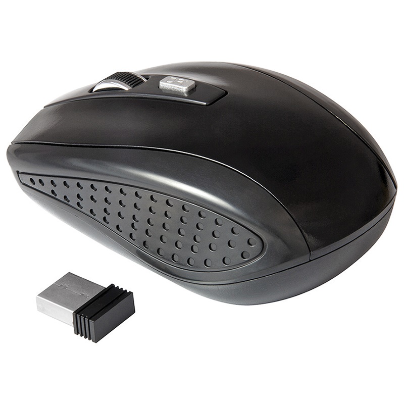 Mouse wireless 2.4 GHz 3 tasti programmabili 800-1600 dpi ergonomico ufficio casa