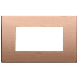 Placca Classic 4 moduli rame spazzolato metallo design elegante per interni
