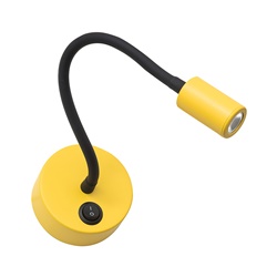 Lampada LED 3W 3000K braccio flessibile orientabile per lettura ambienti domestici e alberghieri
