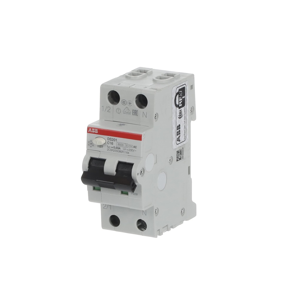 Interruttore differenziale magnetotermico DS201 16A 30mA tipo AC 1P+N per protezione impianti residenziali e commerciali