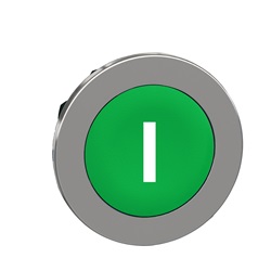 Testa pulsante verde filopannello con marcatura I