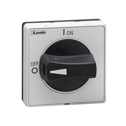Maniglia nera selettore sporgente blocco porta lucchettabile IP65 per quadri elettrici