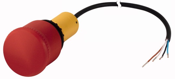 Pulsante arresto emergenza fungo 38 mm sblocco trazione 2 contatti NC IP66/IP69K uso industriale