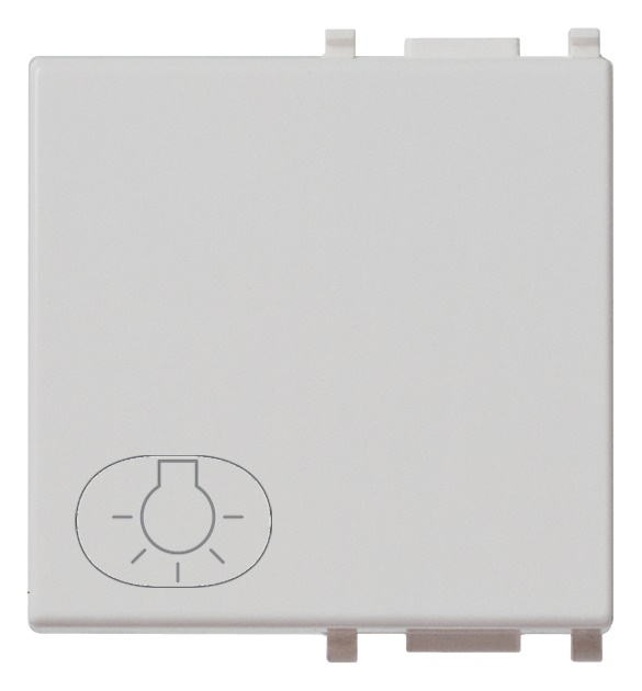 Tasto intercambiabile 2 moduli simbolo luce illuminabile Silver per impianti elettrici