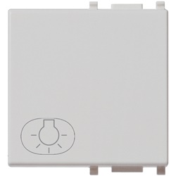 Tasto intercambiabile 2 moduli simbolo luce illuminabile Silver per impianti elettrici