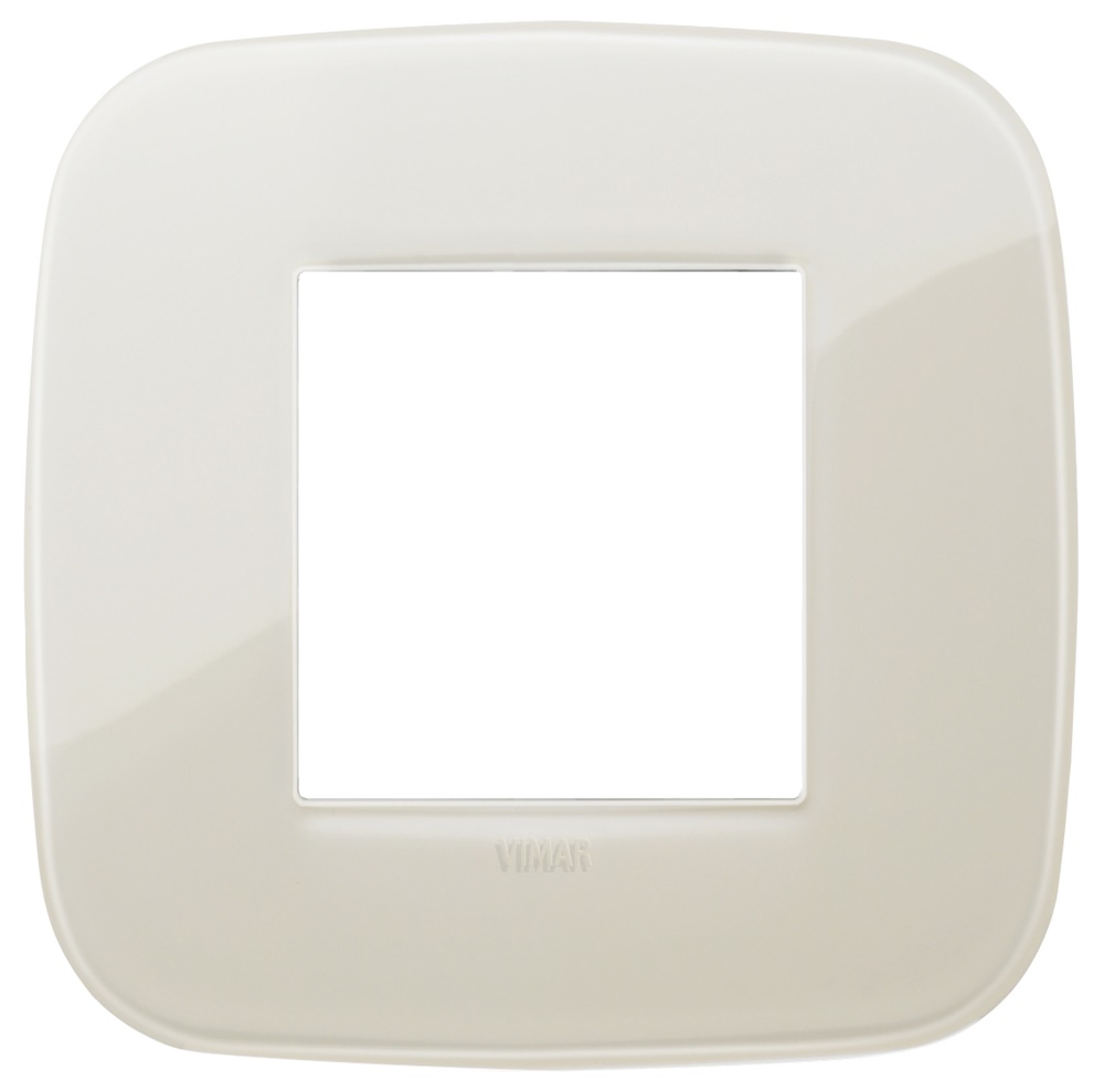 Placca Round 2 moduli tecnopolimero Reflex colore avorio per impianti elettrici