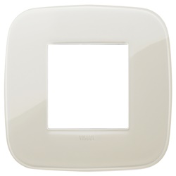 Placca Round 2 moduli tecnopolimero Reflex colore avorio per impianti elettrici