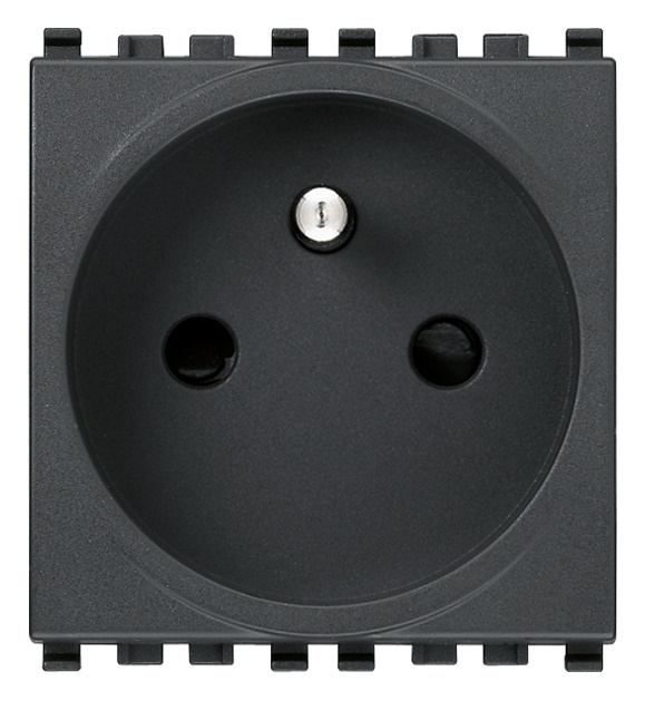 Presa SICURY 2P+T 16A 250V standard francese grigio 2 moduli
