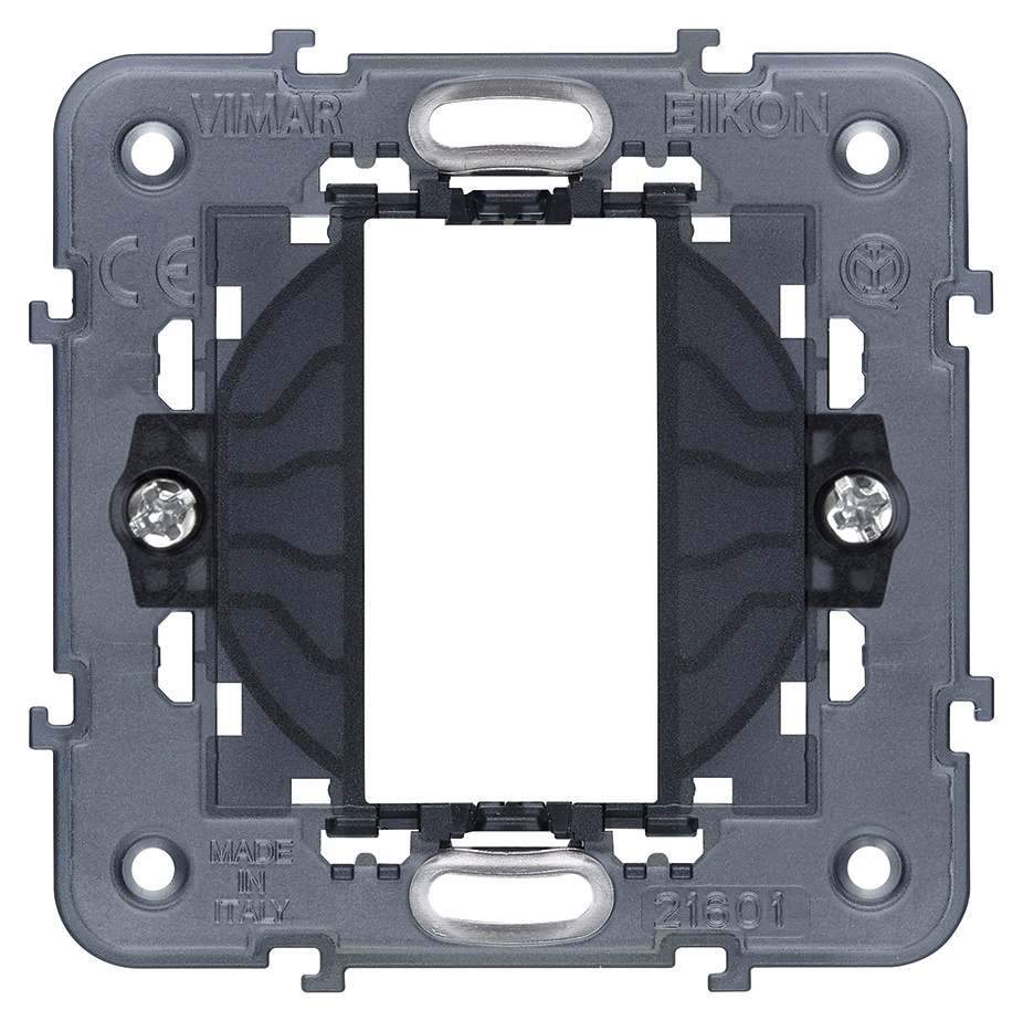 Supporto 1 modulo con griffe senza copriforo per scatole da incasso ø 60 mm