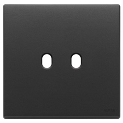 Placca 2 moduli metallo grigio antracite per comandi Vintage elettrica