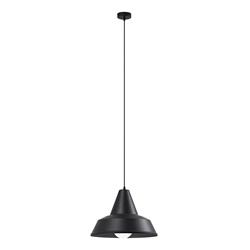 Sospensione nera metallo verniciato E27 IP20 per interni design industriale