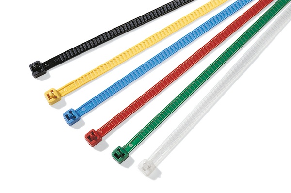 Fascetta riapribile 196x4,8 mm rosso riutilizzabile cablaggio industrie packaging