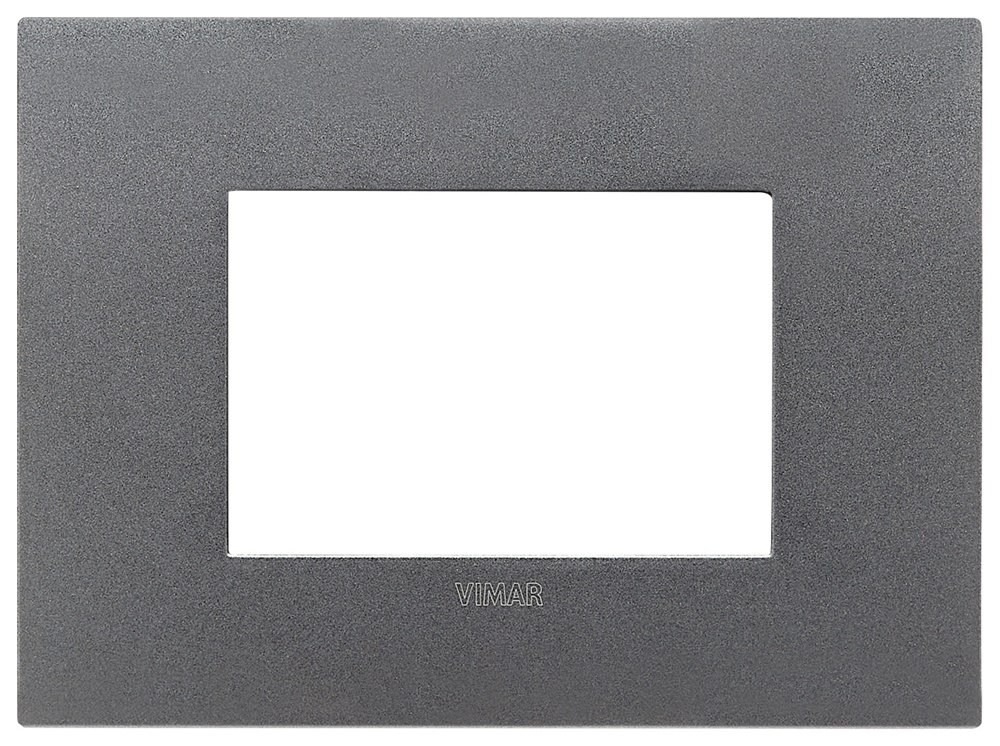 Placca Arké Fit 3 Moduli Metallo Ardesia Matt Design Moderno Per Impianti Elettrici