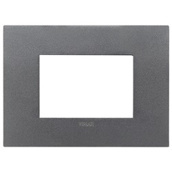 Placca Arké Fit 3 Moduli Metallo Ardesia Matt Design Moderno Per Impianti Elettrici