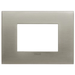 Placca Arké Fit 3 Moduli Acciaio Spazzolato Design Metallo Per Impianti Elettrici