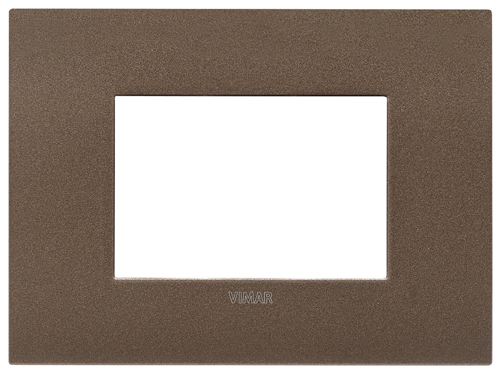 Placca Arké Fit 3 Moduli Metallo Bronzo Matt per Impianti Elettrici