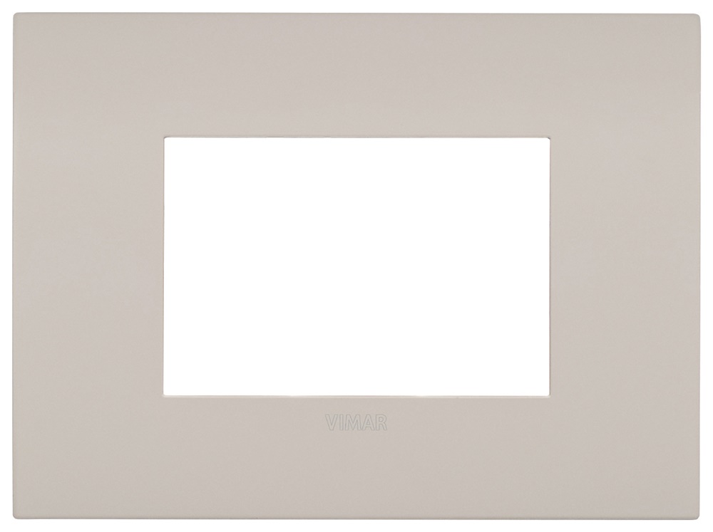 Placca Arké Fit metallo 3 moduli finitura sabbia di Lipari per impianti elettrici