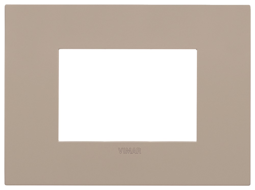 Placca Arké Fit 3 Moduli Metallo Tortora per Impianti Elettrici
