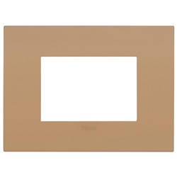 Placca Arké Fit 3 moduli metallo terra di siena per installazioni elettriche