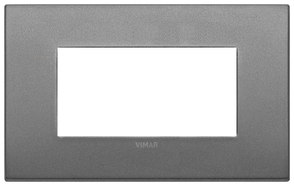 Placca Arké Fit 4 Moduli Metallo Ardesia Matt Design Moderno Installazione Parete