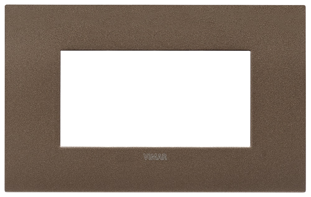 Placca Arké Fit 4 moduli metallo bronzo matt per installazioni elettriche
